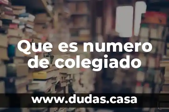 Que es numero de colegiado