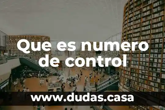 Que es numero de control