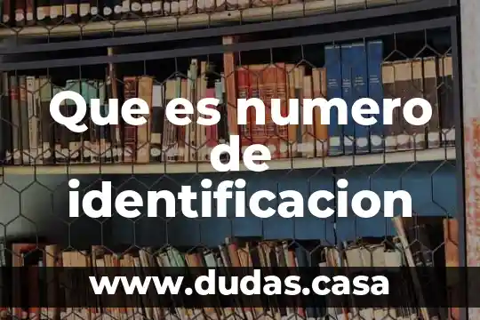 Que es numero de identificacion