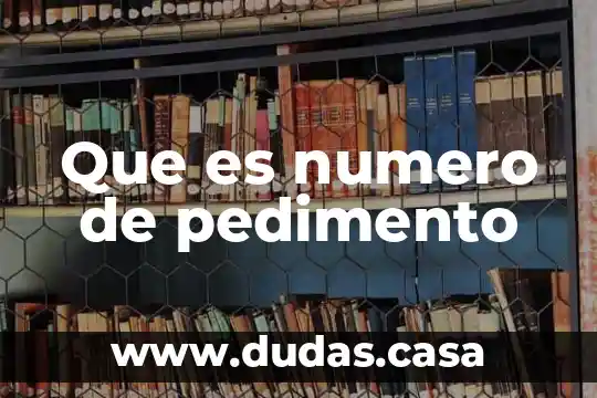 Que es numero de pedimento
