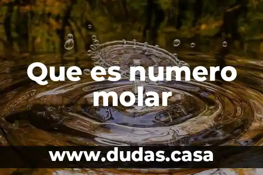 Que es numero molar