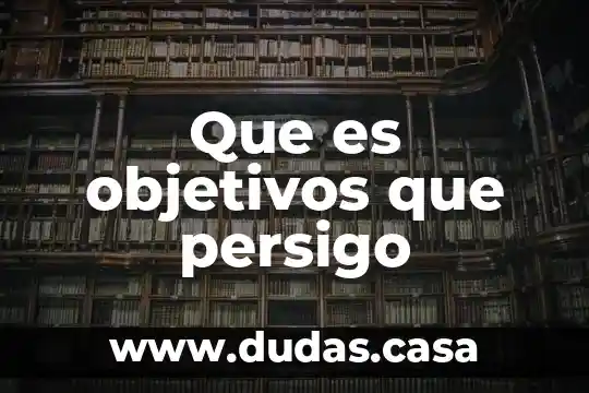 Que es objetivos que persigo
