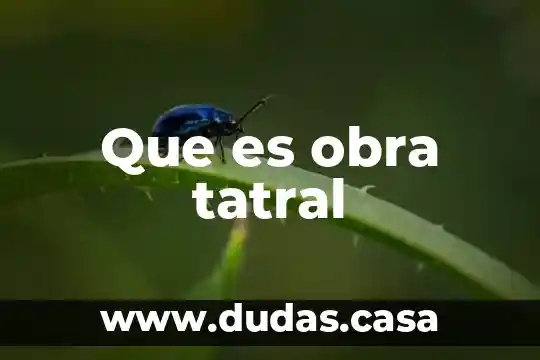 Que es obra tatral