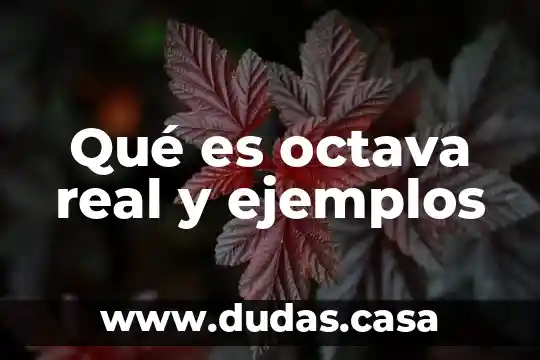 Qué es octava real y ejemplos