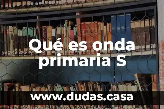 Qué es onda primaria S