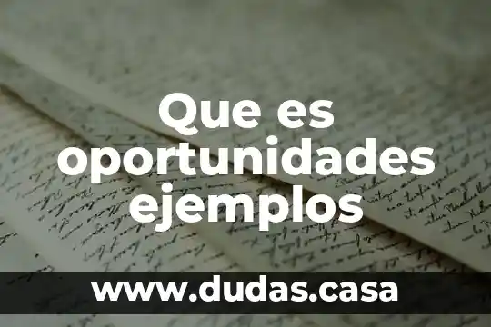 Que es oportunidades ejemplos