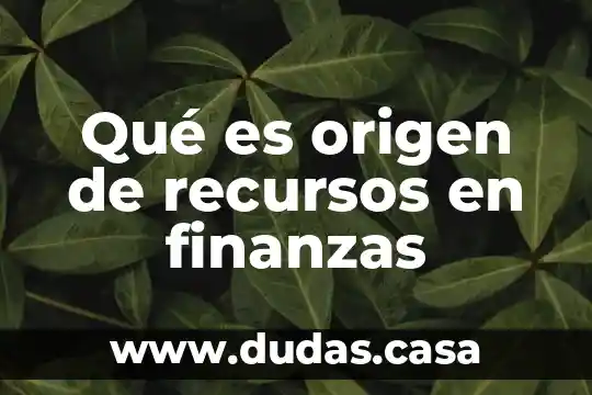 Qué es origen de recursos en finanzas
