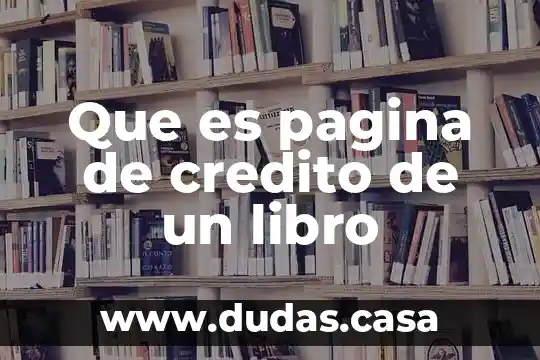 Que es pagina de credito de un libro