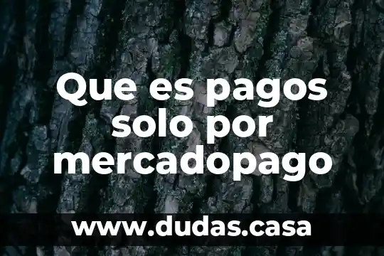 Que es pagos solo por mercadopago