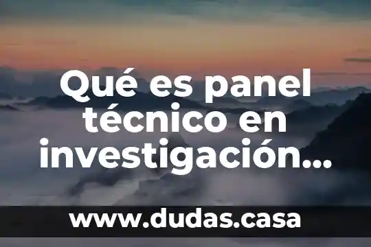 Qué es panel técnico en investigación de mercados
