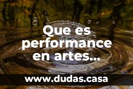 Que es performance en artes visuales
