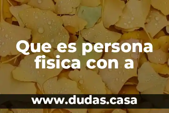 Que es persona fisica con a