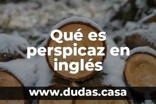 Qué es perspicaz en inglés