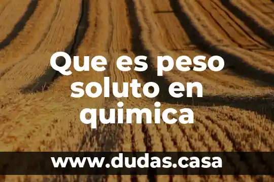 Que es peso soluto en quimica