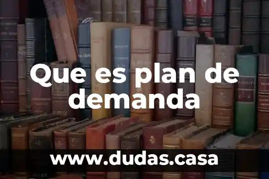 Que es plan de demanda
