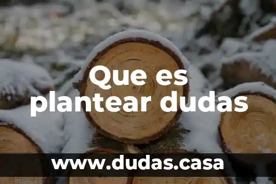 Que es plantear dudas