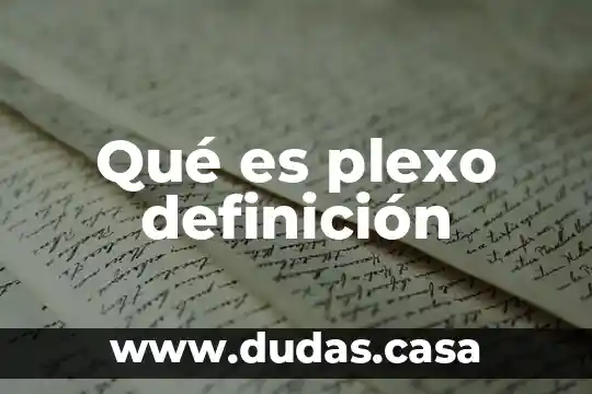 Qué es plexo definición