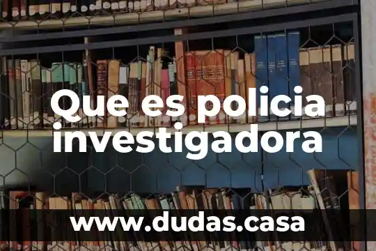 Que es policia investigadora