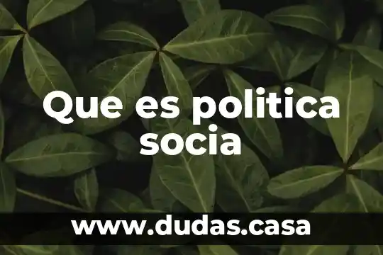 Que es politica socia
