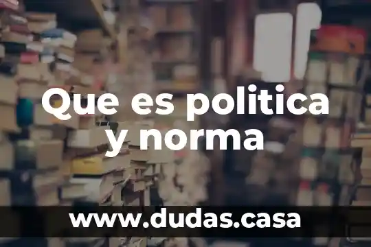 Que es politica y norma