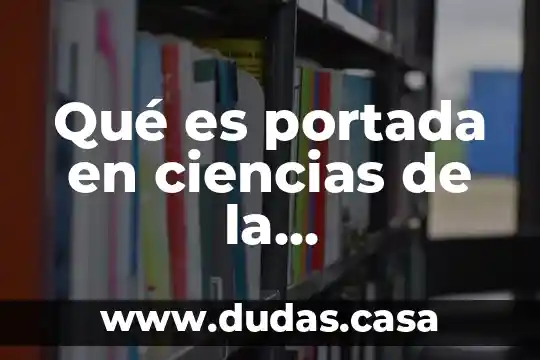 Qué es portada en ciencias de la comunicación