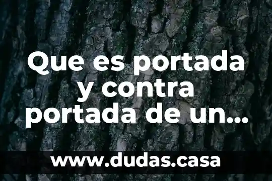 Que es portada y contra portada de un libro