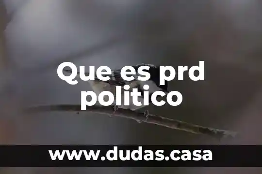 Que es prd politico