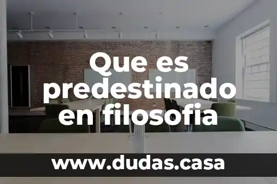 Que es predestinado en filosofia