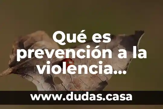 Qué es prevención a la violencia sexual