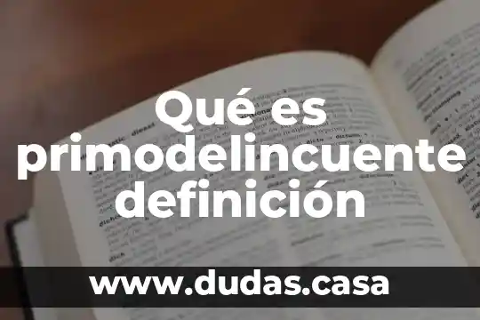 Qué es primodelincuente definición