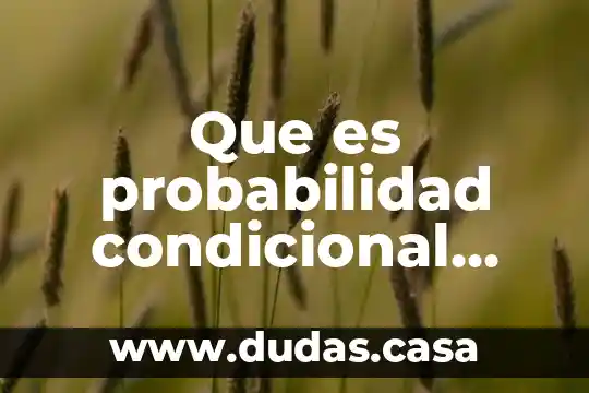 Que es probabilidad condicional dentro de la estadistica
