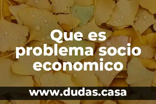 Que es problema socio economico
