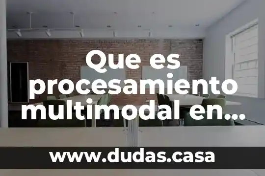 Que es procesamiento multimodal en psicologia