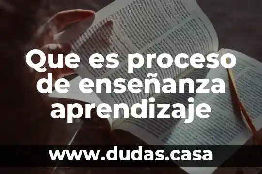 Que es proceso de enseñanza aprendizaje