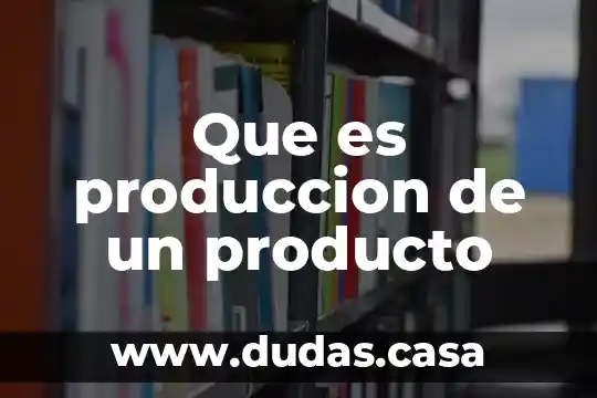 Que es produccion de un producto