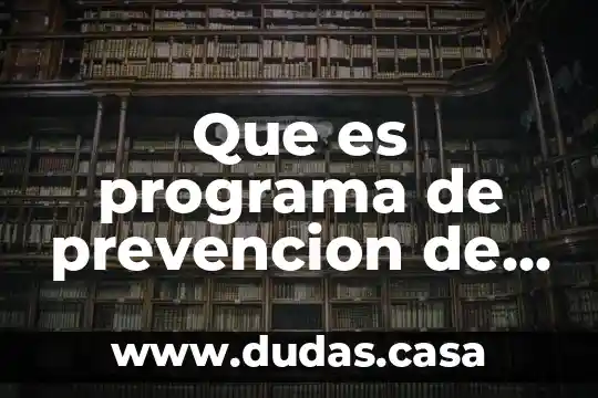 Que es programa de prevencion de lesiones