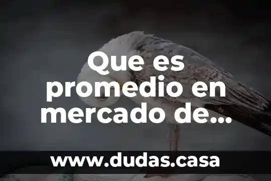 Que es promedio en mercado de capital y dinero