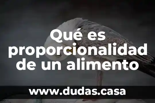 Qué es proporcionalidad de un alimento