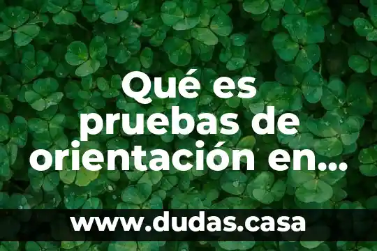 Qué es pruebas de orientación en sangre