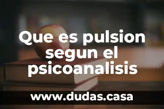 Que es pulsion segun el psicoanalisis