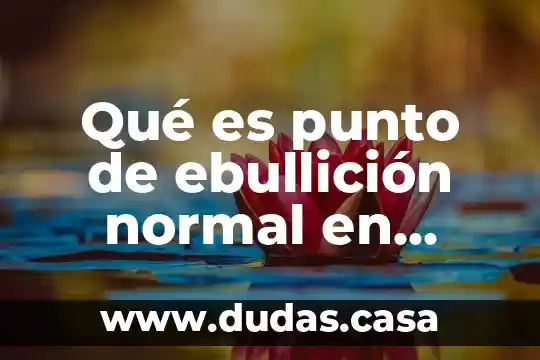Qué es punto de ebullición normal en química