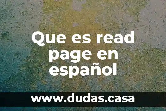 Que es read page en español