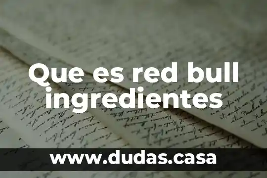 Que es red bull ingredientes