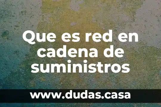 Que es red en cadena de suministros