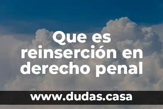 Que es reinserción en derecho penal 2 Que es reinserción en derecho penal