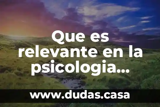 Que es relevante en la psicologia social