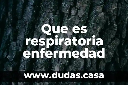 Que es respiratoria enfermedad