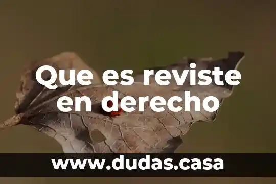Que es reviste en derecho