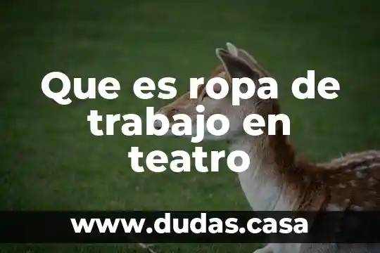 Que es ropa de trabajo en teatro