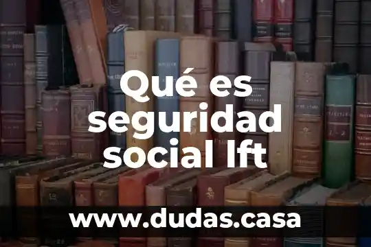 Qué es seguridad social lft